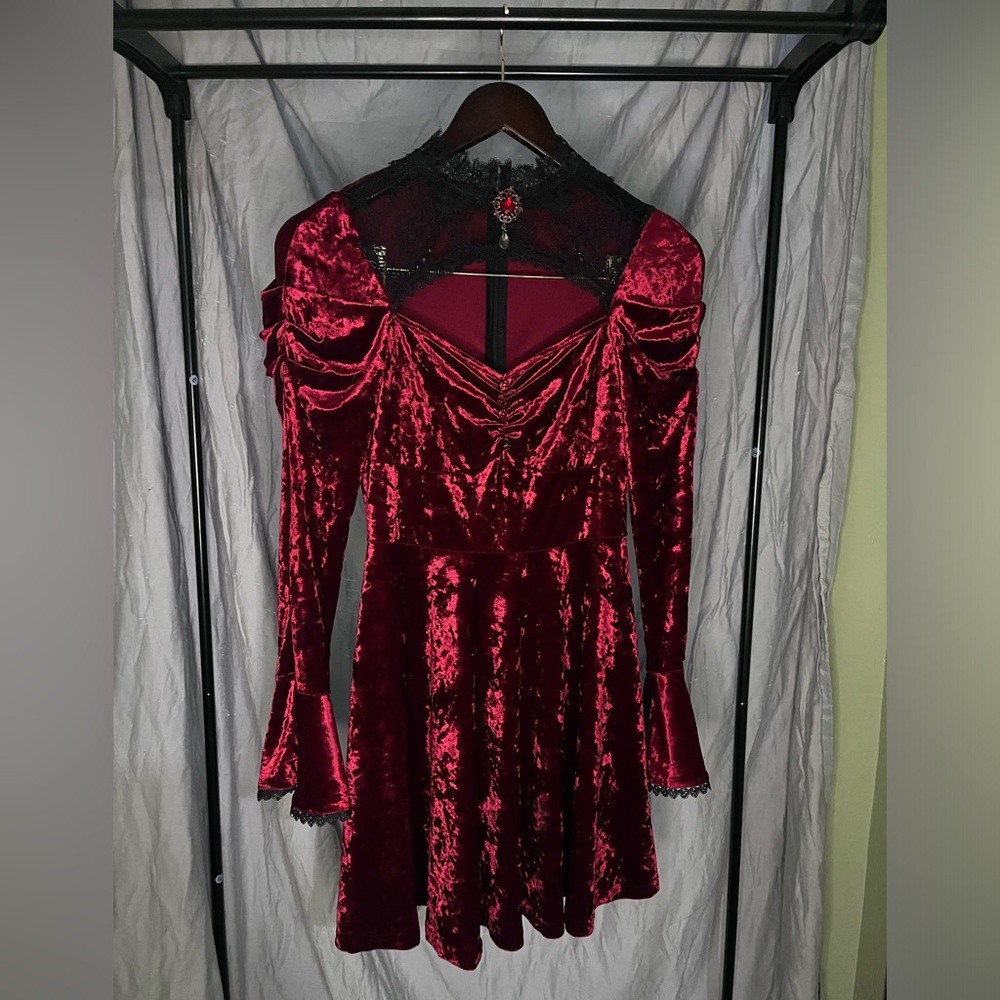 Elegant Velvet Red Dress